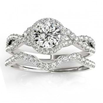 Twisted Infinity Engagement Ring Bridal Set  0.27ct