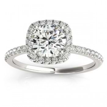 Square Halo Diamond Engagement Ring Setting in  0.20ct