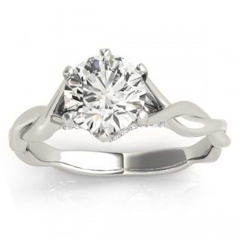 Diamond 6-Prong Twisted Engagement Ring Setting