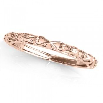 Modern double band wedding ring 14k rose gold ring ADER146S