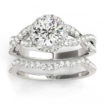 Diamond Infinity Halo Engagement Ring & Band