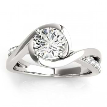 Solitaire  Bypass Diamond Engagement Ring