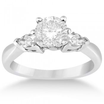 Three Stone Pear Shaped Diamond Engagement Ring