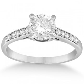 Cathedral Pave Diamond Engagement Ring Setting