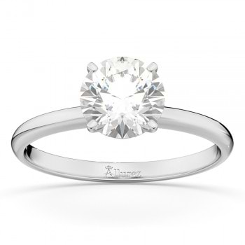 Four-Prong 14k White Gold Solitaire Engagement Ring Setting