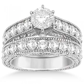 Antique Diamond Wedding & Engagement Ring Set