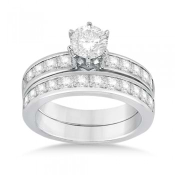 Princess Diamond Engagement Ring & Bridal Set