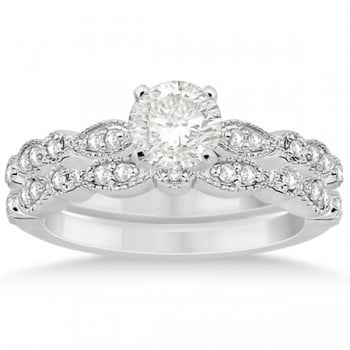 Petite Marquise & Dot Diamond Bridal Ring Set