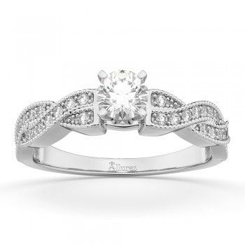 Infinity Twisted Diamond Engagement Ring
