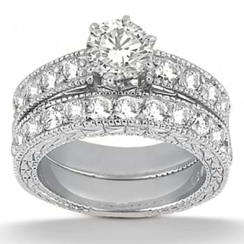 Antique Diamond Engagement Ring & Wedding Band