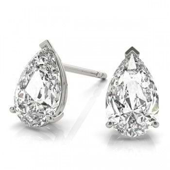 Pear-Cut Diamond Stud Earrings