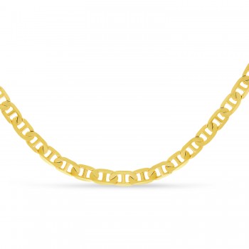 Mariner Chain Necklace With Lobster Lock 14k Yellow Gold