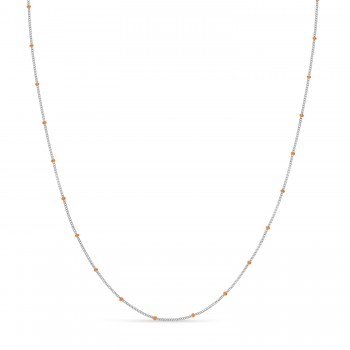 Curb Saturn Chain Necklace 14k Rose Gold