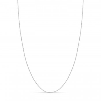 Round Wheat Chain Necklace With Lobster Lock 14k White Gold
