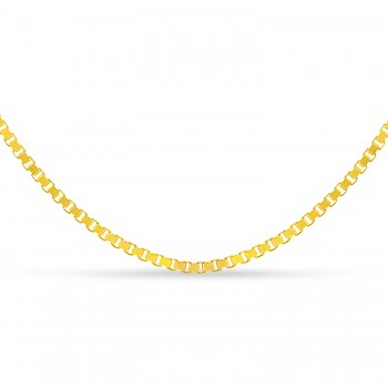 Large Box Chain Necklace With Lobster Lock 14k Yellow Gold