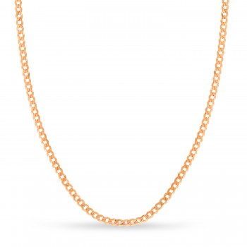 Curb Chain Necklace With Lobster Lock 14k Rose Gold