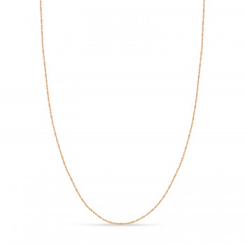 Singapore Chain Necklace With Lobster Lock 14k Rose Gold