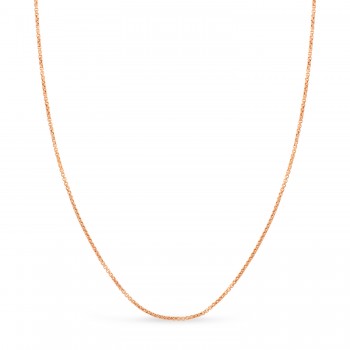 Round Box Chain Necklace 14k Rose Gold