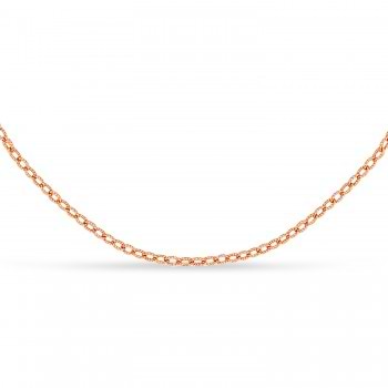 Designer Rolo Chain Necklace 14k Rose Gold