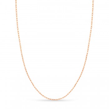 Paperclip Link Chain Necklace With Lobster Lock 14k Rose Gold