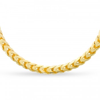Large Franco Chain Necklace With Lobster Lock 14k Yellow Gold