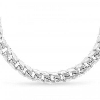Franco Chain Necklace 14k White Gold