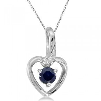 Diamond Heart Key and Lock Pendant Necklace Sterling Silver 0.16ct