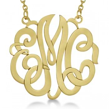 Gold Monogram Necklaces, Monogram Jewelry