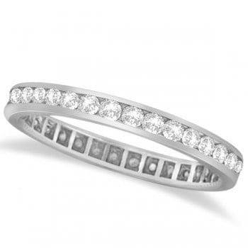 Baguette Diamond Chanel Set Band 14k White Gold 0.55CT Natural Anniversary  Ring