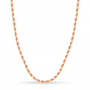 Rope Chain Necklace With Lobster Lock 14k Rose Gold