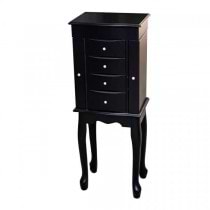 Classic, French Provincial Style Wooden Jewelry Armoire in Java Finish