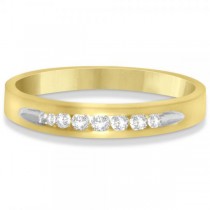 Men's Diamond Accented Wedding Band in 14k Yellow Gold (0.20ct)