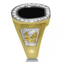 Diamond Accented Black Onyx Ring in 14k Yellow Gold (0.25ct)
