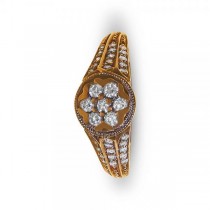 Floral Cluster Diamond Ring with Side Stones in 14k Rose Gold (0.40ct)