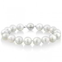 AAA Lustrous White South Sea Pearl Strand Bracelet 7 Inches 11-12mm