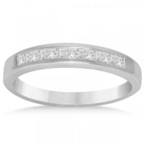 Men's Diamond Accented Wedding Band in 14k White Gold (0.35ct)