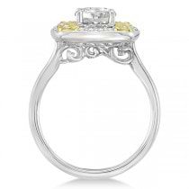 Diamond Accented Floral Engagement Ring in 14k Two Tone Gold (1.20ct)