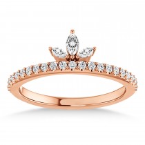 Diamond Stackable Crown Ring/Wedding Band 14k Rose Gold (0.38ct)