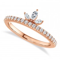 Diamond Stackable Crown Ring/Wedding Band 14k Rose Gold (0.38ct)