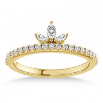 Diamond Stackable Crown Ring/Wedding Band 14k Yellow Gold (0.38ct)