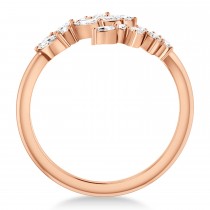 Diamond Bypass Ring/Wedding Band 14k Rose Gold (0.85ct)