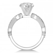 Diamond Heart Shaped Engagement Ring Setting 14k White Gold (0.46ct)