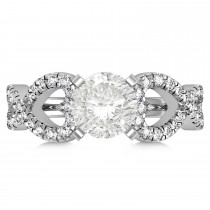 Diamond Heart Shaped Engagement Ring Setting 14k White Gold (0.46ct)