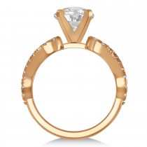 Diamond Heart Shaped Engagement Ring Setting 18k Rose Gold (0.46ct)