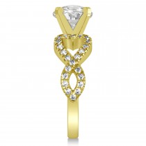 Diamond Heart Shaped Engagement Ring Setting 18k Yellow Gold (0.46ct)