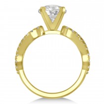 Diamond Heart Shaped Engagement Ring Setting 18k Yellow Gold (0.46ct)