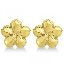 Large Flower Earring Jackets For studs upto 13mm Studs 14K Yellow Gold