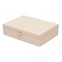 WOLF Palermo Medium Jewelry Box in Blush Leather w/ 6 Compartments