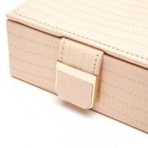 WOLF Designs Travel Jewelry Box in Blush Leather w/ 2 Compartments