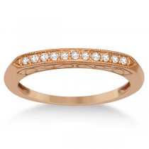 Diamond Halo Engagement Ring & Band Bridal Set 14K Rose Gold 0.53ct